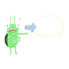 retro cartoon bug pointing