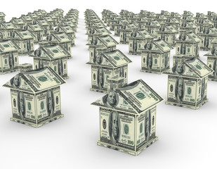 3d houses from the money dollar