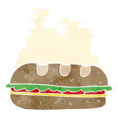 retro cartoon huge sandwich