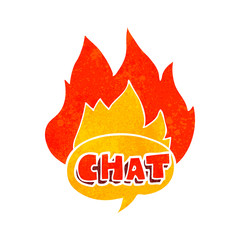 retro cartoon chat symbol