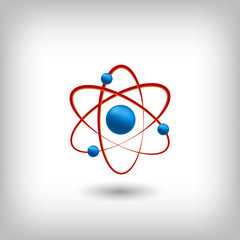 Atom Icon. Physics Logo. Atom Model. Vector Illustration