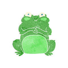 retro cartoon funny frog