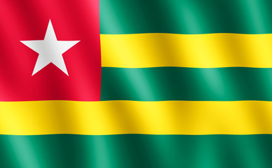 Flag of Togo waving in the wind