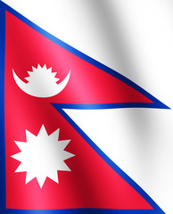Flag of Nepal waving in the wind
