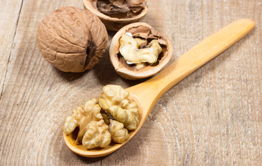 Closeup of a walnut.