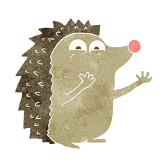 retro cartoon cute hedgehog