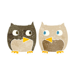 cute retro cartoon owls