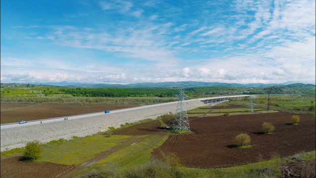 Scenic view of beautiful nature with road under cloudy sky, Georgia, Guria