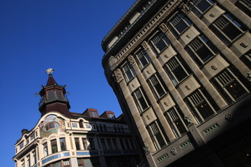 Fototapeta premium Schönes Leipzig, Prachtfassaden in der Reichsstraße (Riquet Haus und Specks Hof)