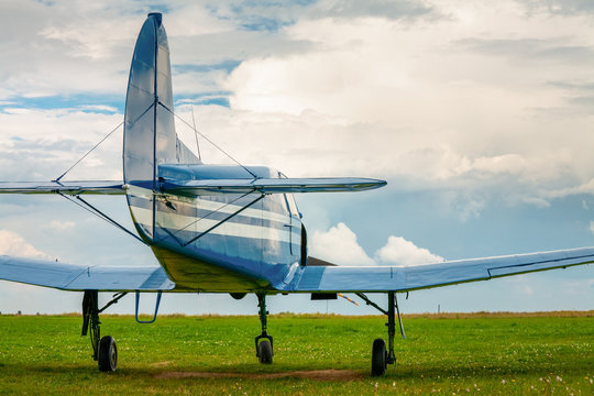 Vintage light sport aircraft in the evening light
