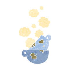 retro cartoon stack of dirty coffee cups