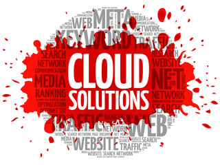 Cloud Solutions word cloud, business concept