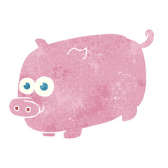 retro cartoon pig