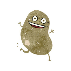 retro cartoon potato running