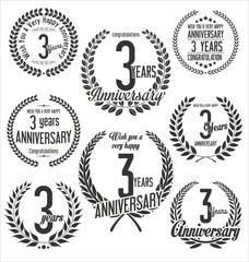 Fototapeta premium Anniversary laurel wreath retro vintage design