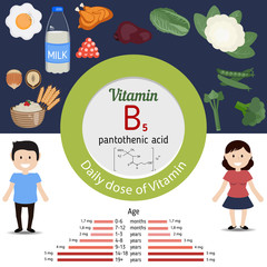 Vitamin B5 or Pantothenic Acid infographic