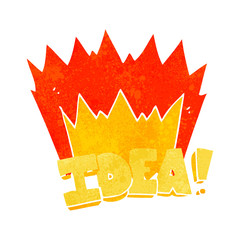 retro cartoon idea symbol