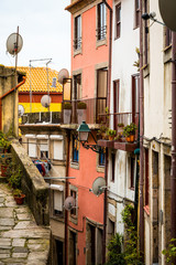 Street view of old town Porto, Portugal