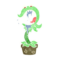 retro cartoon carnivorous plant