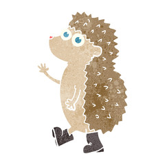 cute retro cartoon hedgehog