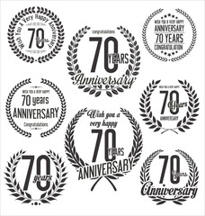 Anniversary laurel wreath retro vintage design