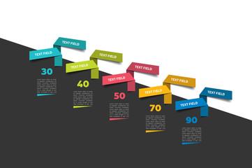 Infographic timeline banner. Step by step report template. Vector.