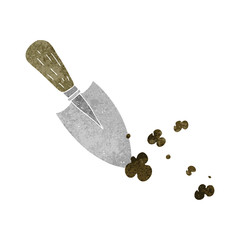 retro cartoon garden trowel