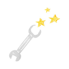 retro cartoon spanner