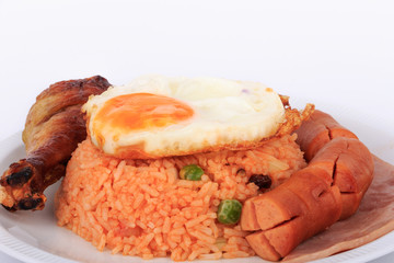 Thai food, American style breakfast set, American fried rice.