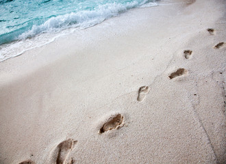 Footprints on beach