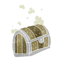 retro cartoon treasure chest