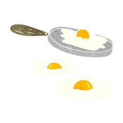 retro cartoon fried eggs