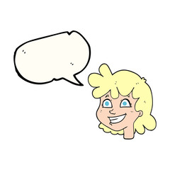 speech bubble cartoon female face