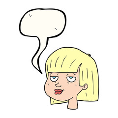 speech bubble cartoon female face