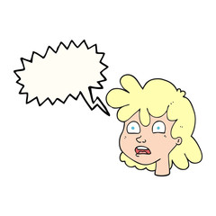 speech bubble cartoon female face