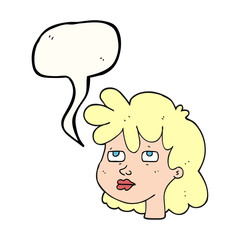 speech bubble cartoon female face