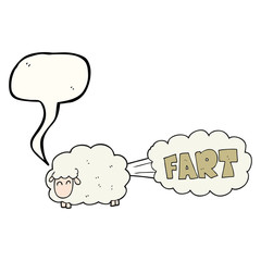 speech bubble cartoon farting sheep