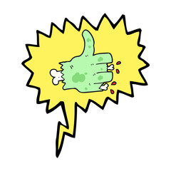 Obraz premium speech bubble cartoon zombie hand