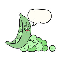 speech bubble cartoon peas in pod