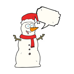 speech bubble cartoon snowman