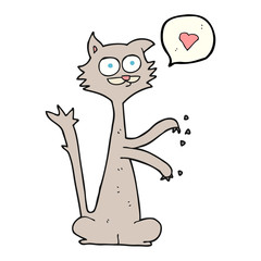 speech bubble cartoon cat scratching