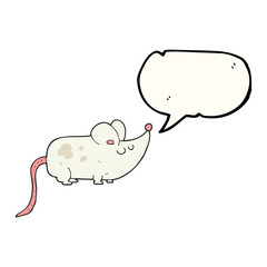 cute speech bubble cartoon mouse