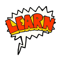 speech bubble cartoon learn symbol