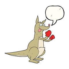 speech bubble cartoon boxing kangaroo