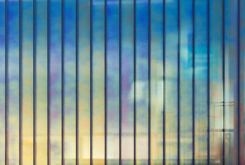 Colorful office wall made of glass, background