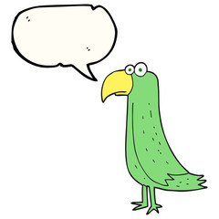 speech bubble cartoon parrot