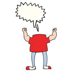 speech bubble cartoon headless man