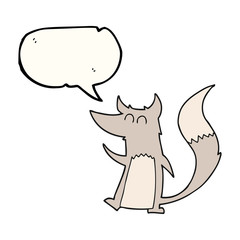 speech bubble cartoon little wolf