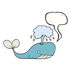 speech bubble cartoon whale spouting water