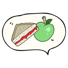 speech bubble cartoon packed lunch